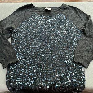 Ann Taylor Loft XS petite sweater with sequin front detail